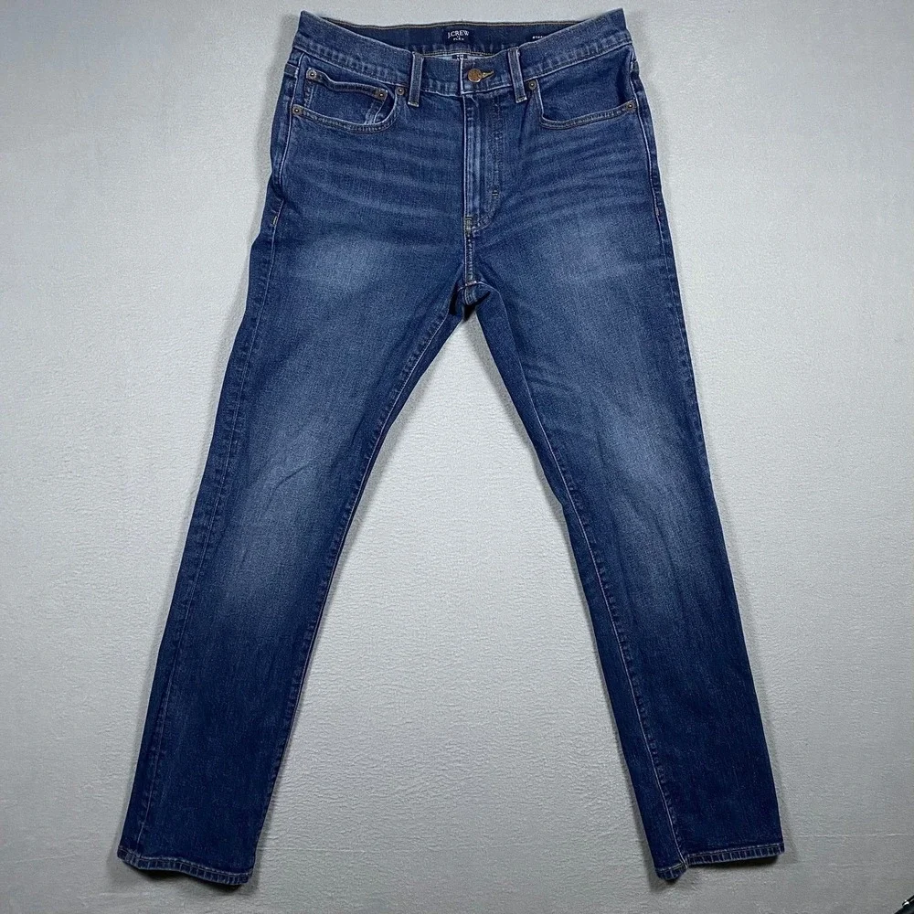 JCrew‎ Flex Straight Leg Jeans Mens 30x32 Dark Wash Blue Denim Stretch Pants